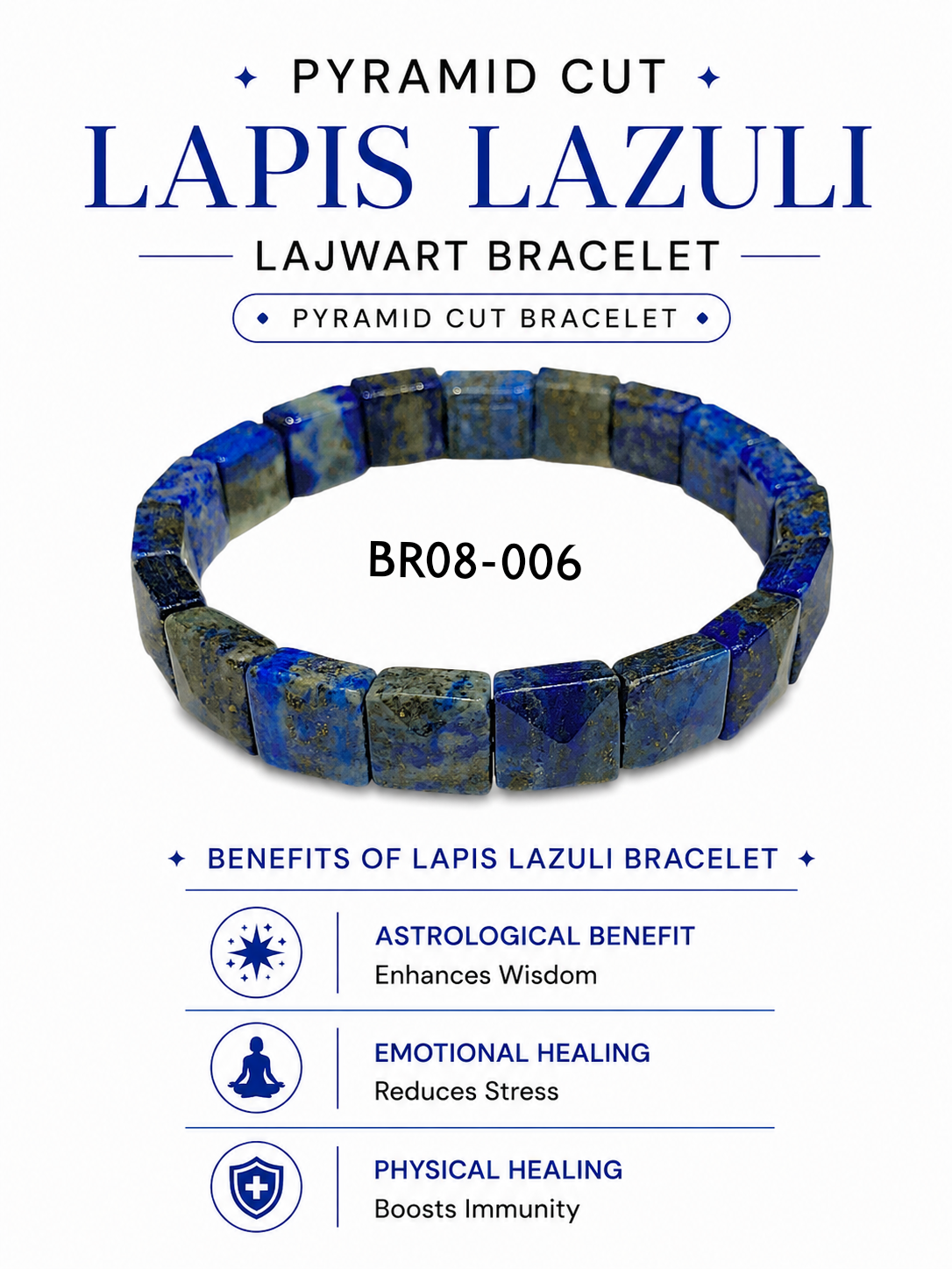 Lapis Lazuli Pyramid Cut Bracelet