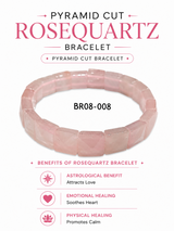 Rose Quartz Pyramid Cut Bracelet