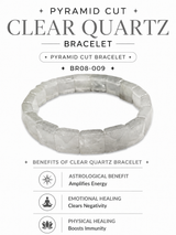 Clear Quartz Pyramid Cut Bracelet