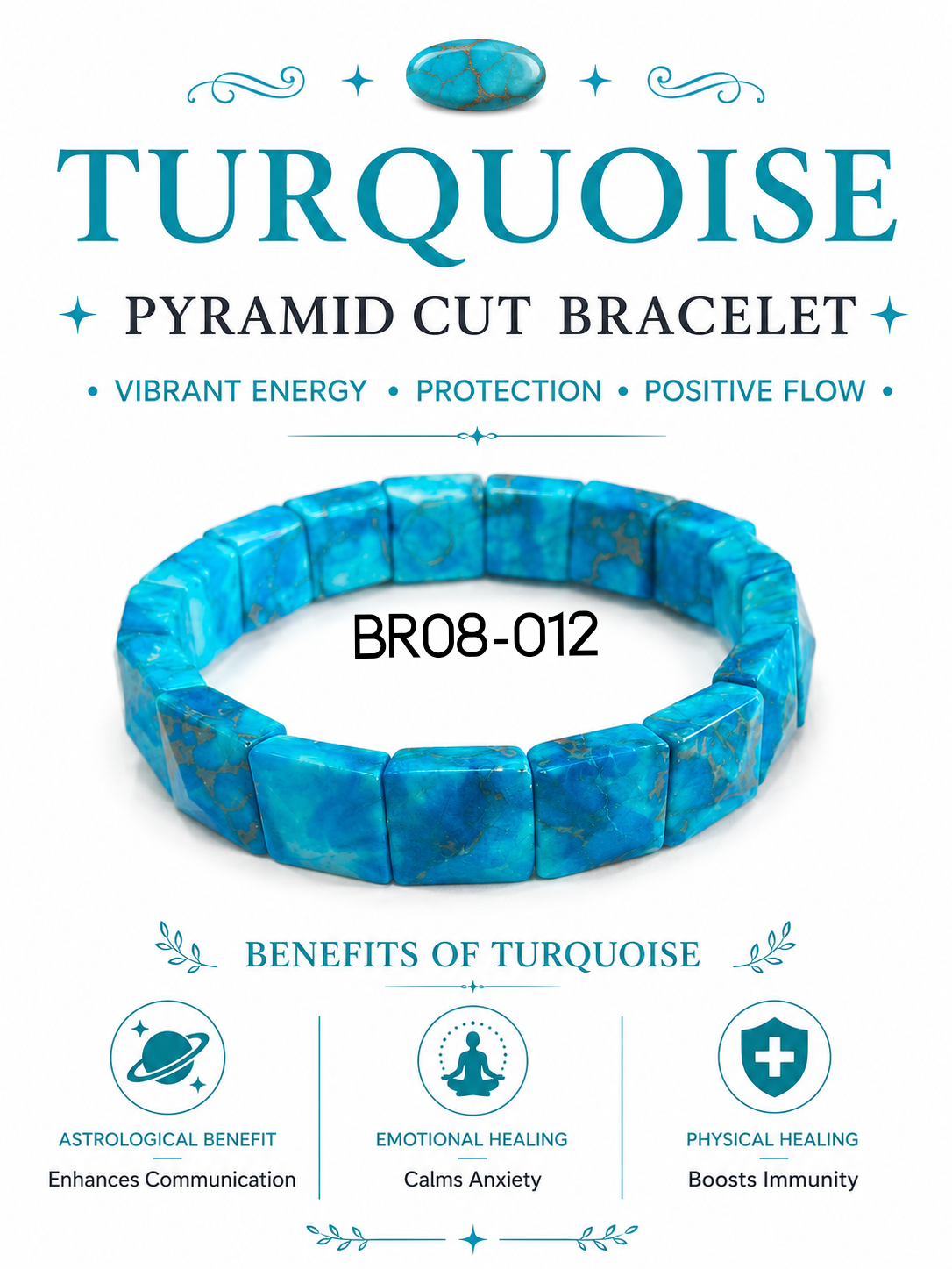 Turquoise Pyramid Cut Bracelet
