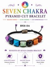 Seven Chakra Pyramid Cut Bracelet