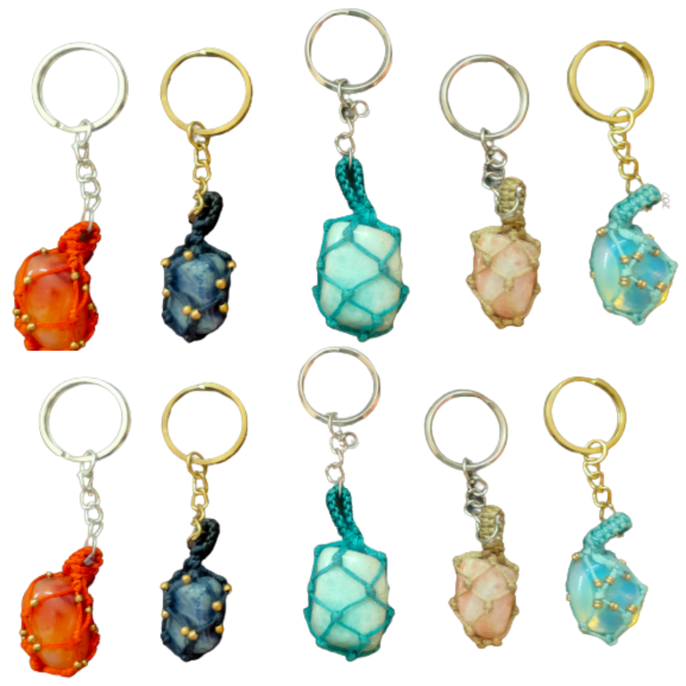 Gemstone Keychains Charm Crystal